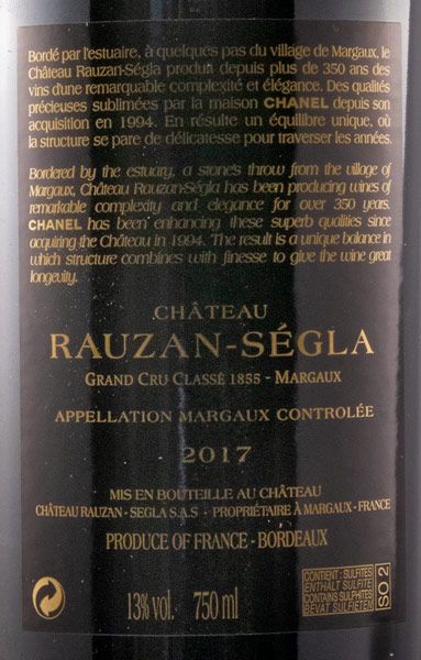 2017 Château Rauzan-Ségla Margaux tinto