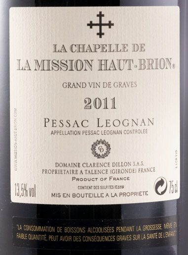 2011 Château La Mission Haut-Brion La Chapelle de la Mission Pessac-Léognan red