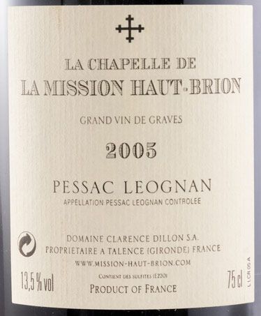 2005 Château La Mission Haut-Brion La Chapelle de la Mission Pessac-Léognan red