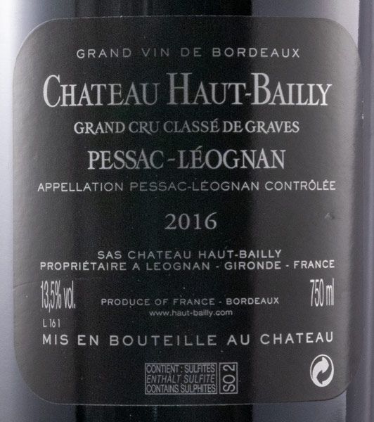 2016 Château Haut-Bailly Pessac-Léognan tinto