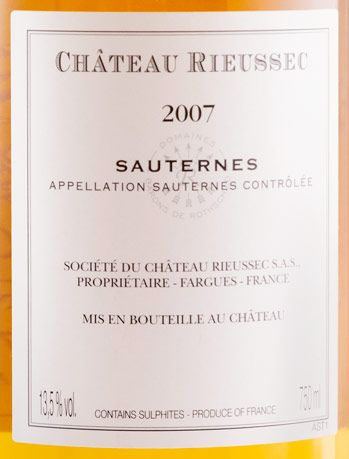 2007 Château Rieussec Sauternes white