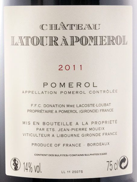 2011 Château Latour à Pomerol tinto