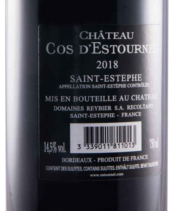 2018 Château Cos D'Estournel Saint-Estèphe red