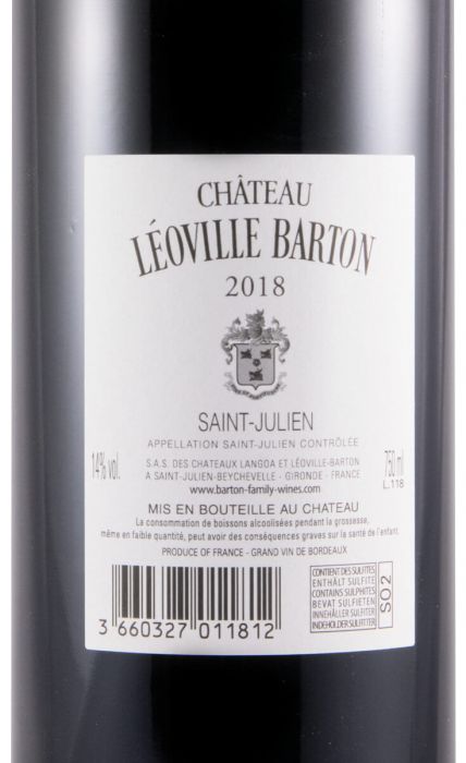 2018 Château Léoville Barton Saint-Julien tinto