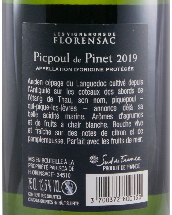 2019 Les Vignerons de Florensac Picpoul de Pinet branco