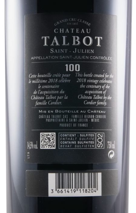 2018 Château Talbot Saint-Julien tinto