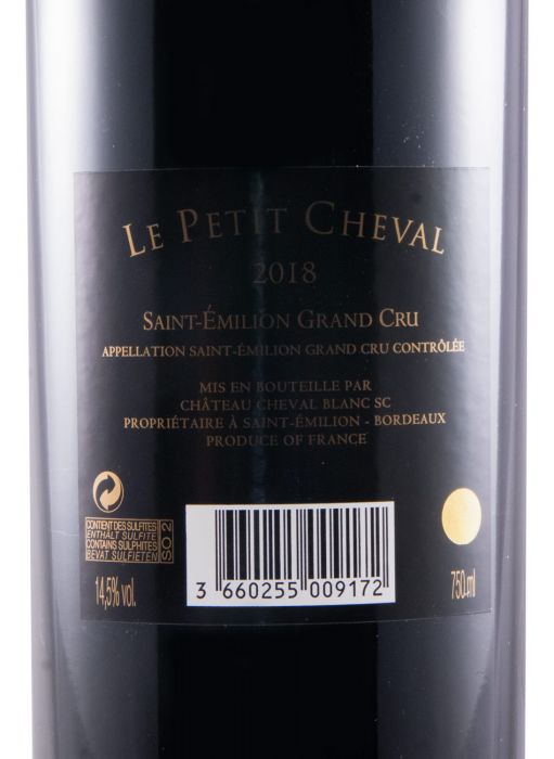 2018 Château Cheval Blanc Le Petit Cheval Saint-Émilion tinto