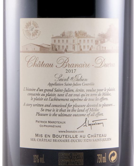 2017 Château Branaire-Ducru Saint-Julien tinto