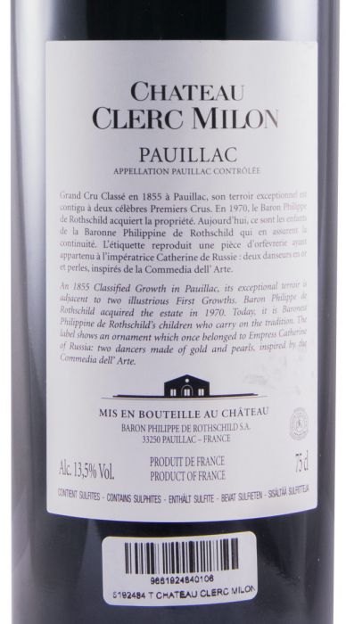 2016 Château Clerc Milon Pauillac tinto