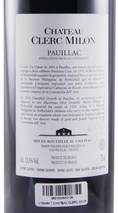 2016 Château Clerc Milon Pauillac red