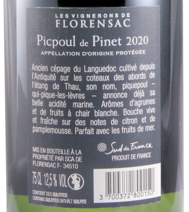 2020 Les Vignerons de Florensac Picpoul de Pinet branco