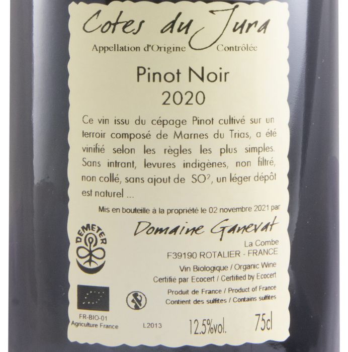 2020 Jean-François Ganevat Les Grands Teppes Pinot Noir Côtes du Jura biológico tinto