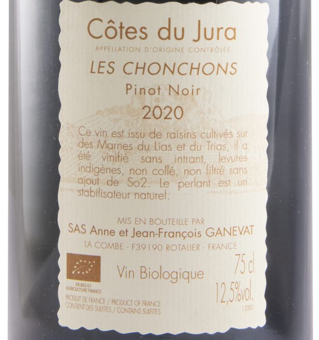 2020 Anne et Jean-François Ganevat Les Chonchons Pinot Noir Côtes du Jura biológico tinto