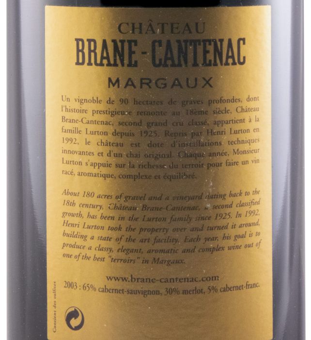 2003 Château Brane-Cantenac Margaux tinto