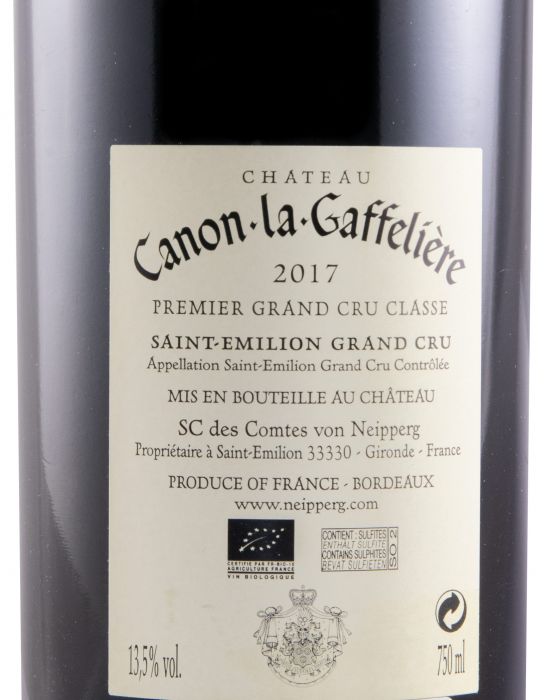 2017 Château Canon-La-Gaffelière Saint-Émilion biológico tinto