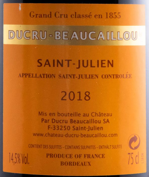 2018 Château Ducru-Beaucaillou Saint-Julien tinto