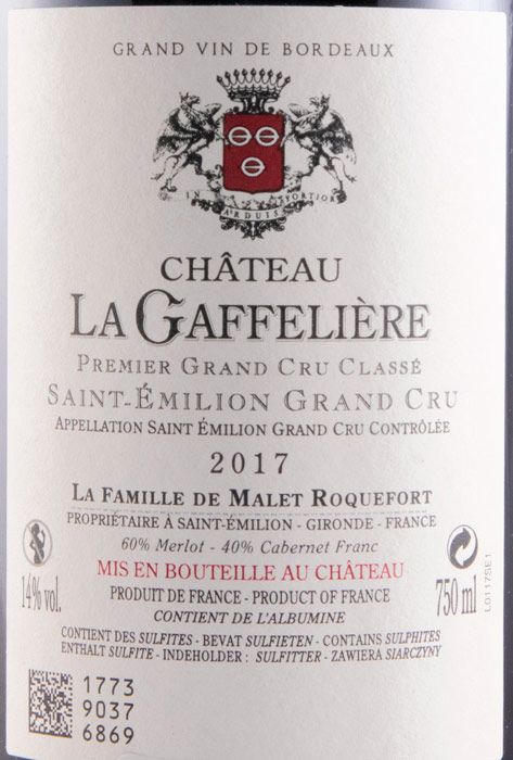 2017 Château La Gaffelière Saint-Émilion red