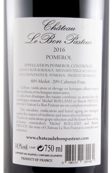 2016 Château Le Bon Pasteur Pomerol tinto