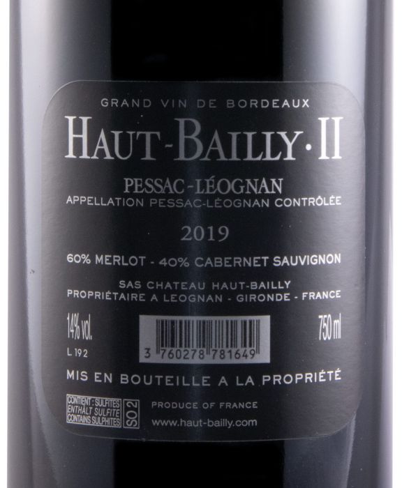 2019 Château Haut-Bailly Haut-Bailly II Pessac-Léognan tinto