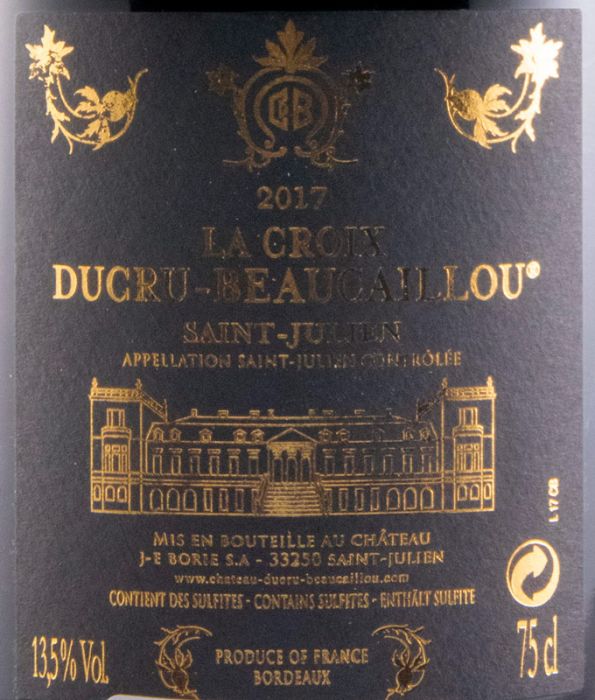 2017 Château Ducru-Beaucaillou La Croix de Beaucaillou Saint-Julien red