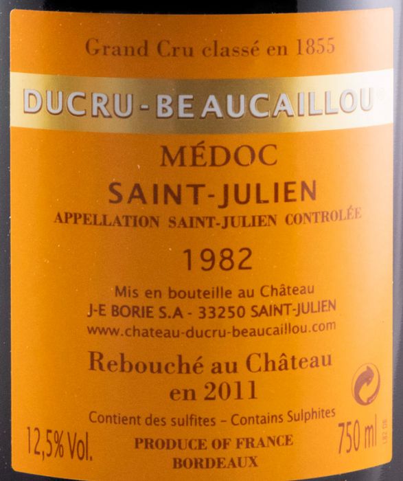 1982 Château Ducru-Beaucaillou Saint-Julien red