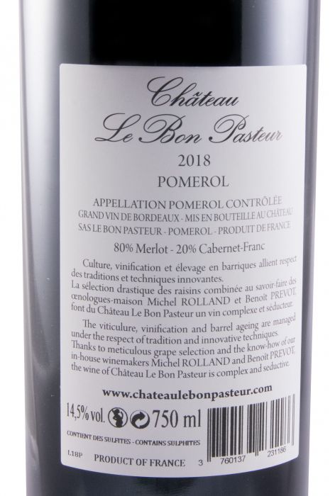 2018 Château Le Bon Pasteur Pomerol red