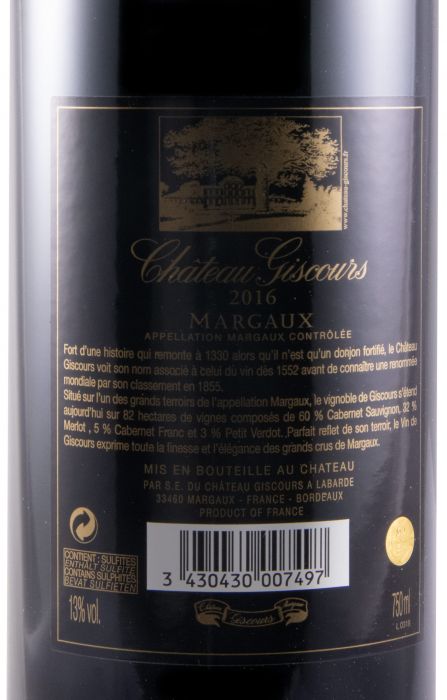 2016 Château Giscours Margaux red