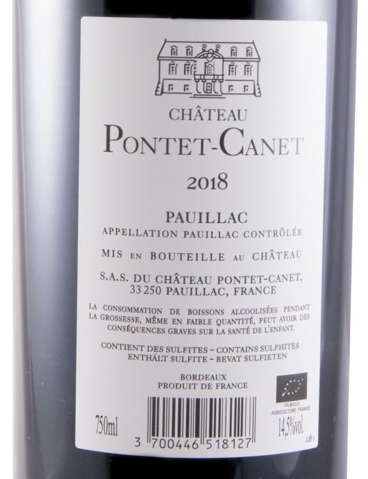 2018 Château Pontet-Canet Pauillac biológico tinto
