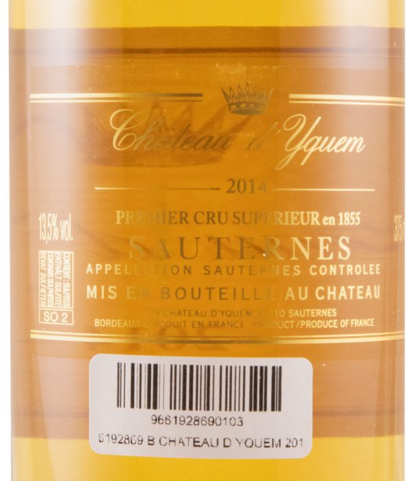 2014 Château d'Yquem Sauternes branco 37,5cl