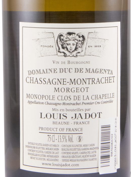 2018 Domaine Louis Jadot Morgeot Chassagne-Montrachet branco