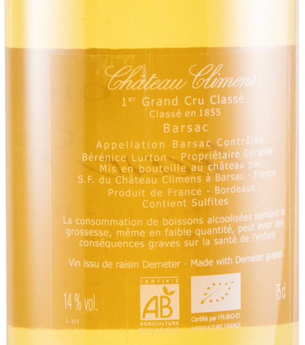 2016 Château Climens Barsac Sauternes white