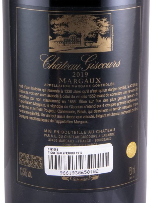 2019 Château Giscours Margaux tinto