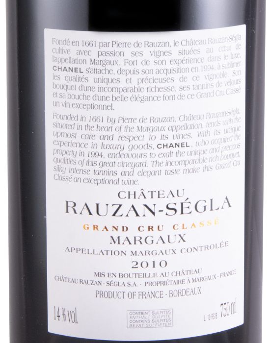 2010 Château Rauzan-Ségla Margaux red