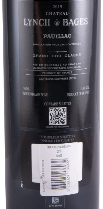 2019 Château Lynch-Bages Pauillac tinto