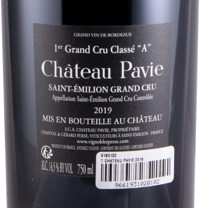 2019 Château Pavie Saint-Émilion tinto