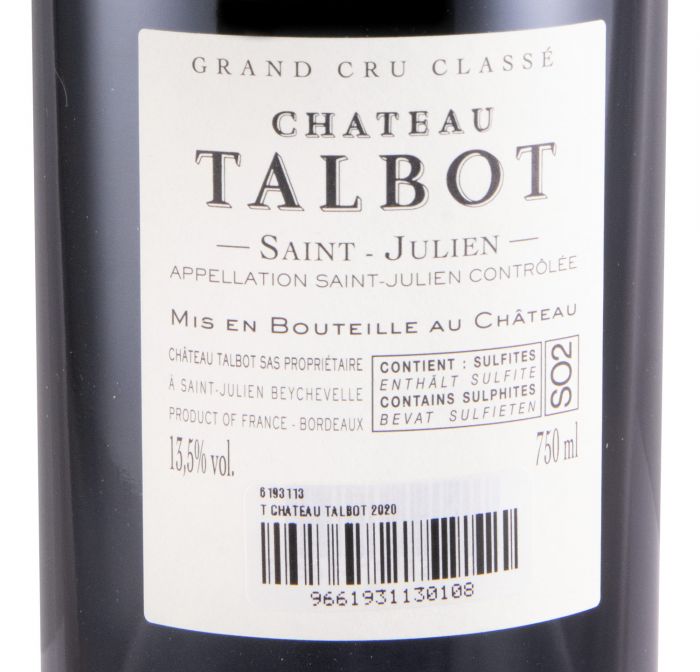 2020 Château Talbot Saint Julien tinto