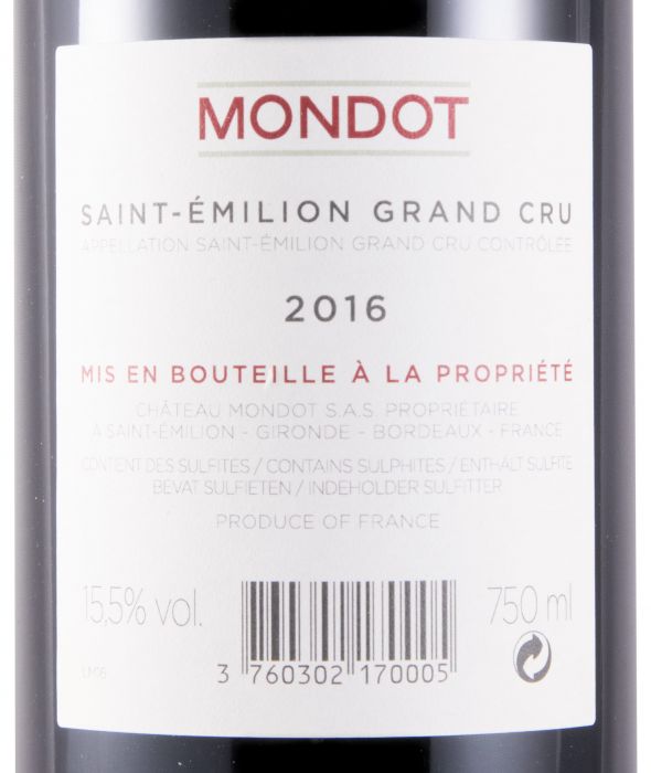 2016 Mondot Saint-Émilion red