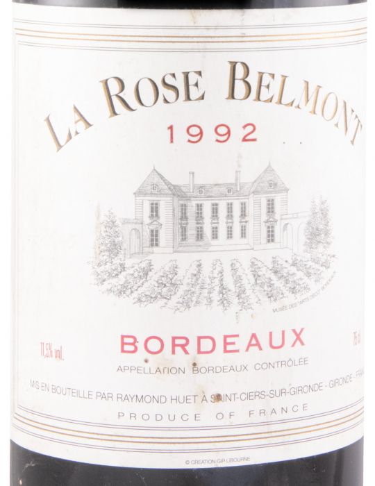 1992 La Rose Belmont Bordeaux red