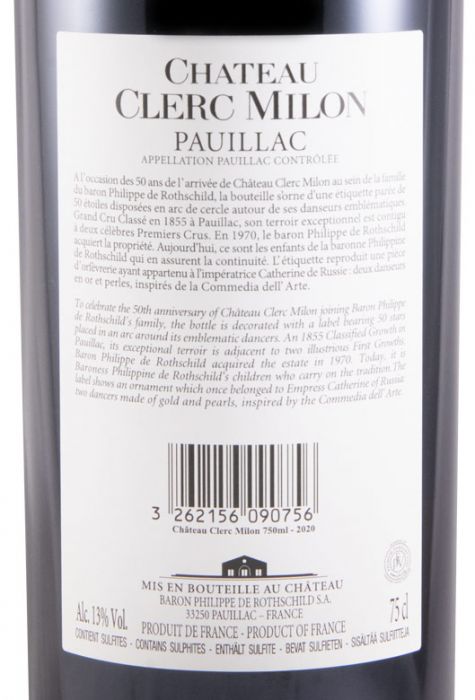 2020 Château Clerc Milon Pauillac tinto