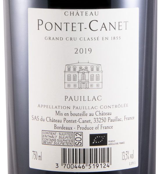 2019 Château Pontet-Canet Pauillac biológico tinto