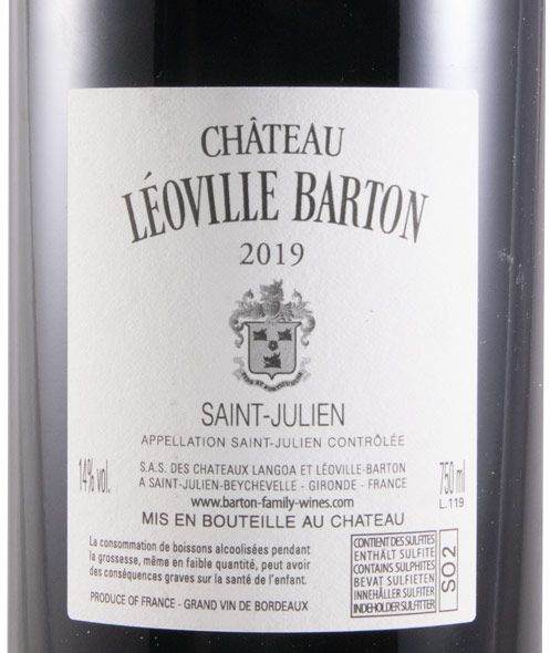 2019 Château Léoville Barton Saint-Julien tinto