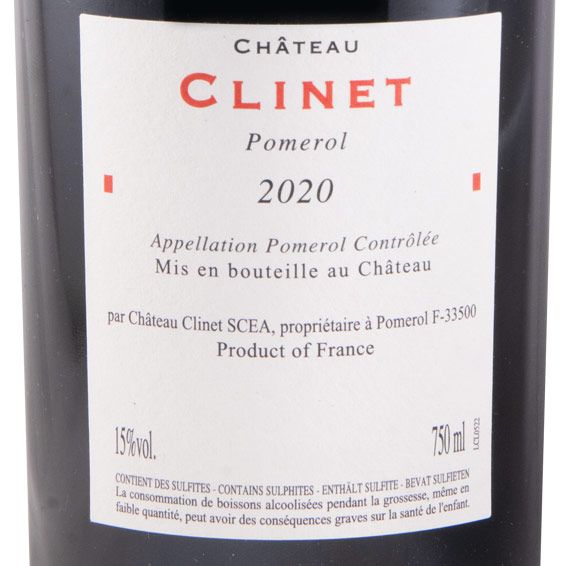 2020 Château Clinet Pomerol tinto