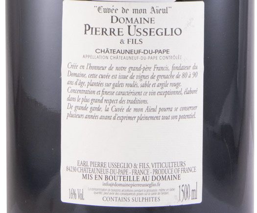 2016 Pierre Usseglio Cuvée de mon Aïeul Châteauneuf-du-Pape tinto 1,5L