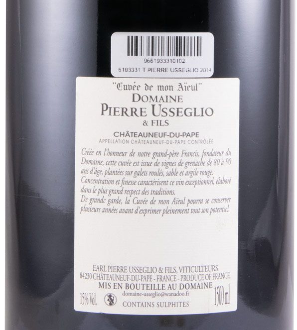 2014 Pierre Usseglio Cuvée de mon Aïeul Châteauneuf-du-Pape tinto 1,5L