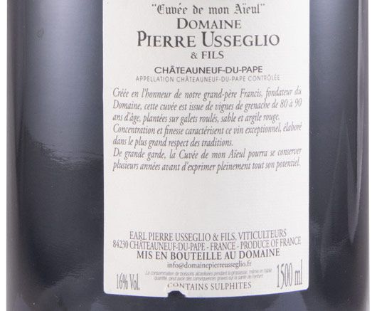 2015 Pierre Usseglio Cuvée de mon Aïeul Châteauneuf-du-Pape tinto 1,5L