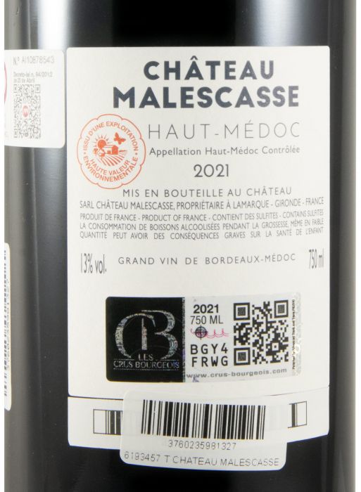 2021 Château Malescasse Haut-Médoc tinto