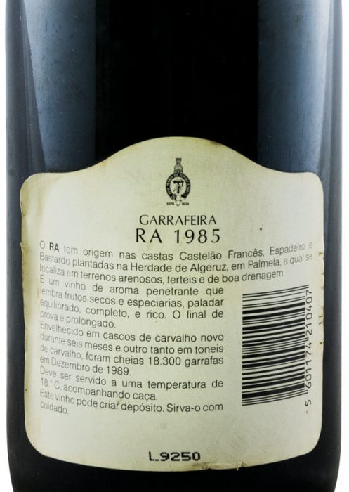 1985 José Maria da Fonseca Garrafeira R.A red