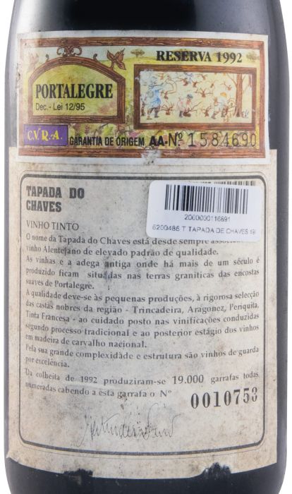 1992 Tapada do Chaves Reserva red