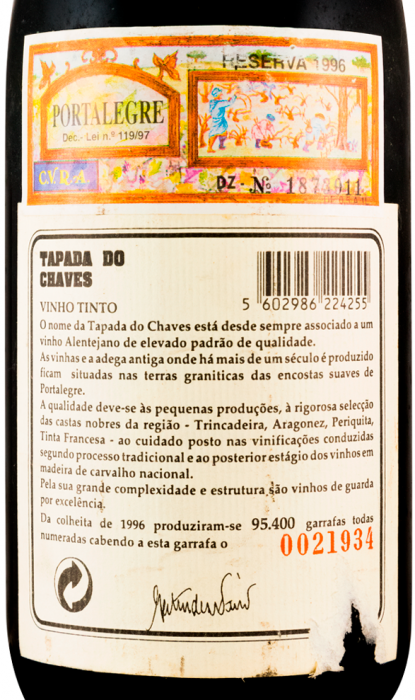 1996 Tapada do Chaves Reserva tinto