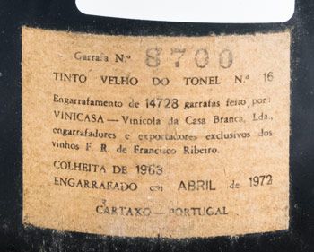 1963 Francisco Ribeiro Tonel 16 tinto